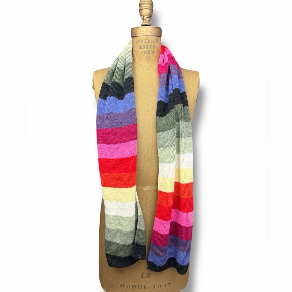 Cejon Multicolor Striped Wool Blend Scarf - Made in Italy